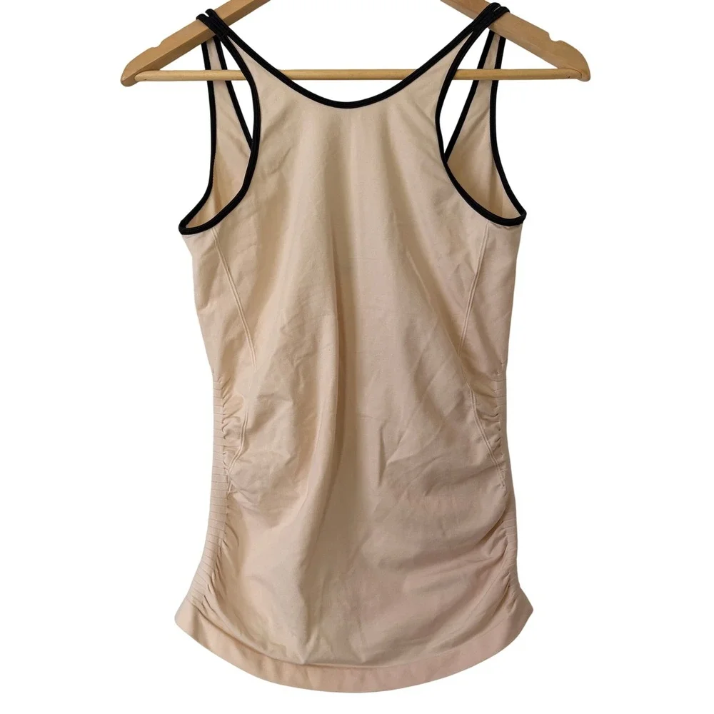 Lululemon In The Flow Tank Heathered Butter Pink Top Sz 8/10‎ EUC